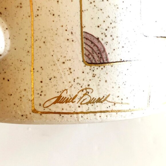 1990 Laurel Burch Native Spirit Face Painting Mug Coffee Cup 18K Gold Leafing - Picture 6 of 9